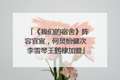 《我们的宿舍》阵容官宣，何炅檀健次李雪琴王鹤棣加盟