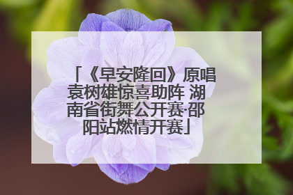 《早安隆回》原唱袁树雄惊喜助阵 湖南省街舞公开赛·邵阳站燃情开赛