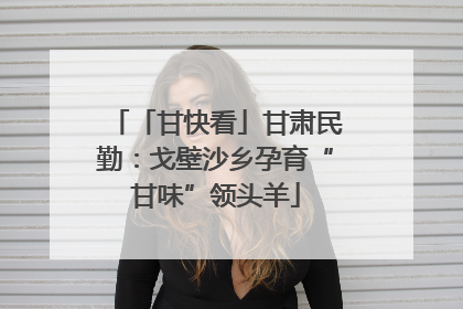 「甘快看」甘肃民勤：戈壁沙乡孕育“甘味”领头羊