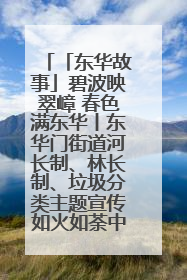 「东华故事」碧波映翠嶂 春色满东华丨东华门街道河长制、林长制、垃圾分类主题宣传如火如荼中