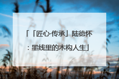 「匠心·传承」陆德怀：墨线里的木构人生