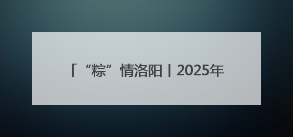 “粽”情洛阳丨2025年嵩县端午文旅活动精彩纷呈