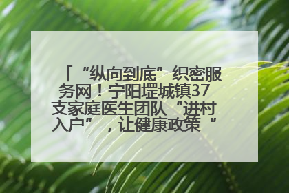 “纵向到底”织密服务网！宁阳堽城镇37支家庭医生团队“进村入户”，让健康政策“落地生根”