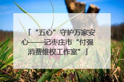 “五心”守护万家安心——记枣庄市“付强消费维权工作室”