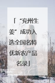 “兖州生姜”成功入选全国名特优新农产品名录