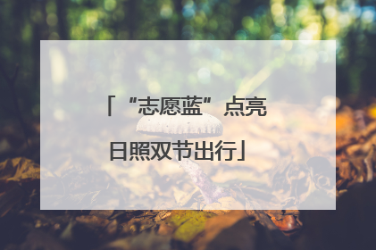 “志愿蓝”点亮日照双节出行