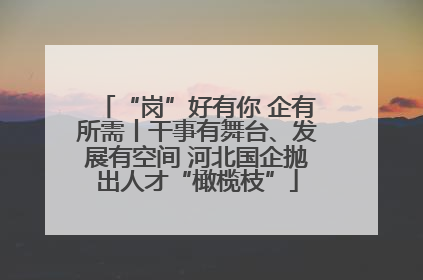 “岗”好有你 企有所需丨干事有舞台、发展有空间 河北国企抛出人才“橄榄枝”