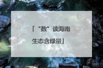 “数”读海南生态含绿量