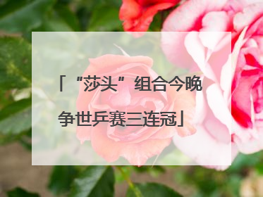 “莎头”组合今晚争世乒赛三连冠