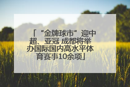 “金牌球市”迎中超、亚冠 成都将举办国际国内高水平体育赛事10余项