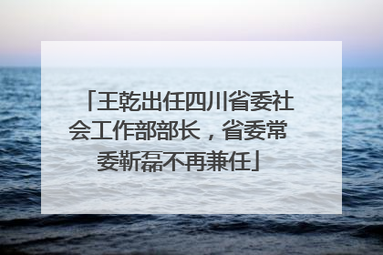 王乾出任四川省委社会工作部部长，省委常委靳磊不再兼任