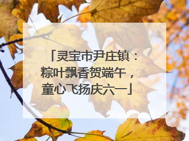 灵宝市尹庄镇：粽叶飘香贺端午，童心飞扬庆六一