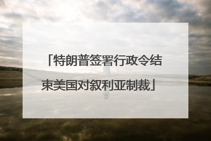 特朗普签署行政令结束美国对叙利亚制裁