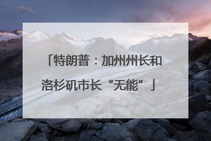 特朗普：加州州长和洛杉矶市长“无能”