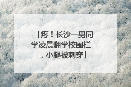 疼！长沙一男同学凌晨翻学校围栏，小腿被刺穿
