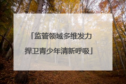 监管领域多维发力 捍卫青少年清新呼吸