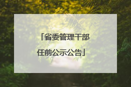 省委管理干部任前公示公告