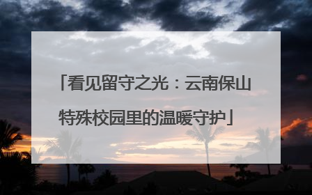 看见留守之光：云南保山特殊校园里的温暖守护
