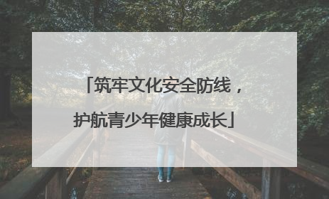 筑牢文化安全防线，护航青少年健康成长