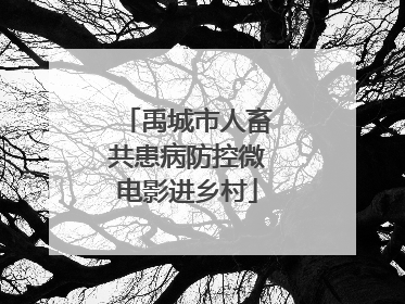 禹城市人畜共患病防控微电影进乡村