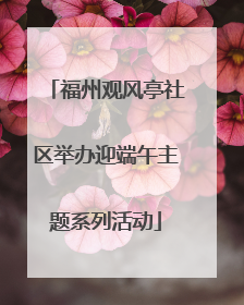 福州观风亭社区举办迎端午主题系列活动