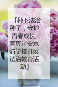 种下法治种子，守护青春成长 宜宾江安水清学校开展法治教育活动