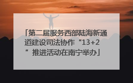 第二届服务西部陆海新通道建设司法协作“13+2”推进活动在南宁举办