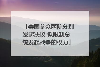 美国参众两院分别发起决议 拟限制总统发起战争的权力