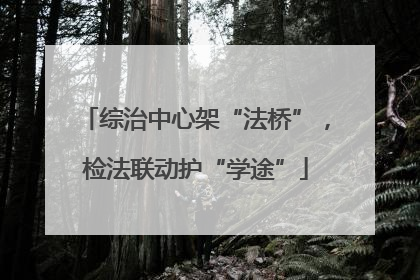 综治中心架“法桥”，检法联动护“学途”
