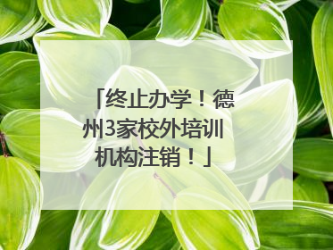 终止办学！德州3家校外培训机构注销！