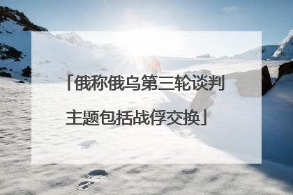 俄称俄乌第三轮谈判主题包括战俘交换
