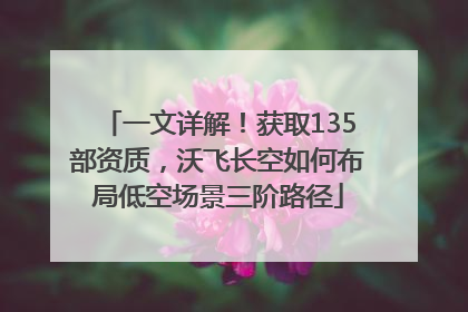 一文详解！获取135部资质，沃飞长空如何布局低空场景三阶路径