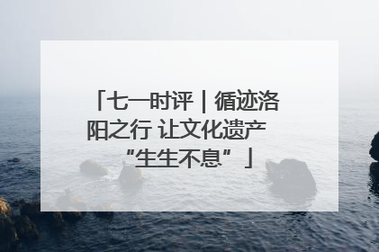 七一时评｜循迹洛阳之行 让文化遗产“生生不息”