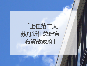 上任第二天 苏丹新任总理宣布解散政府