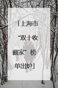 上海市“双十收藏家”榜单出炉