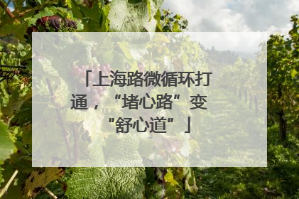 上海路微循环打通，“堵心路”变“舒心道”