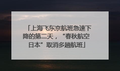 上海飞东京航班急速下降的第二天，“春秋航空日本”取消多趟航班
