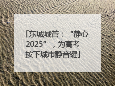 东城城管：“静心2025”，为高考按下城市静音键