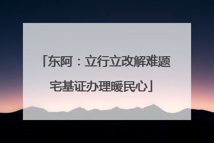 东阿：立行立改解难题 宅基证办理暖民心
