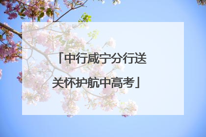 中行咸宁分行送关怀护航中高考