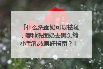 什么洗面奶可以祛斑，哪种洗面奶去黑头缩小毛孔效果好指南？