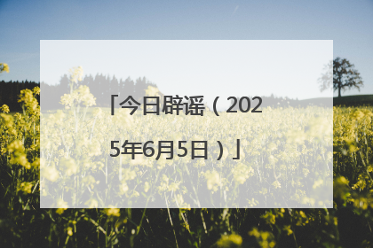 今日辟谣（2025年6月5日）