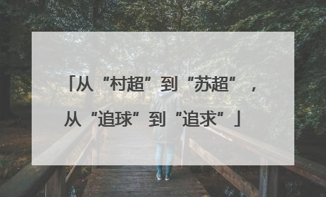 从“村超”到“苏超”，从“追球”到“追求”