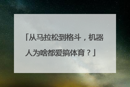 从马拉松到格斗，机器人为啥都爱搞体育？