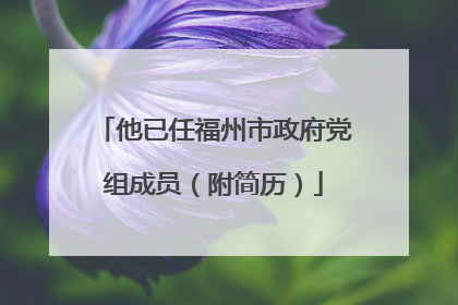 他已任福州市政府党组成员（附简历）