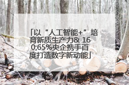以“人工智能+”培育新质生产力& 160;65%央企携手百度打造数字新动能
