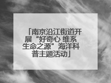 南京沿江街道开展“好奇心 维系生命之源”海洋科普主题活动