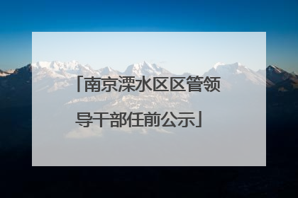 南京溧水区区管领导干部任前公示