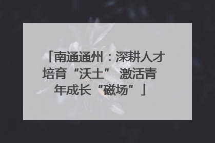 南通通州：深耕人才培育“沃土” 激活青年成长“磁场”