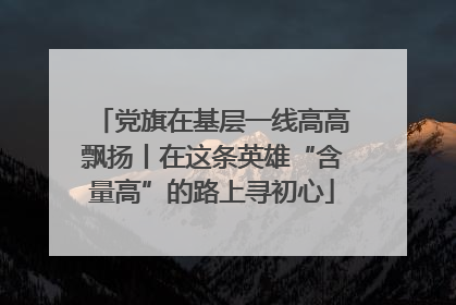 党旗在基层一线高高飘扬丨在这条英雄“含量高”的路上寻初心